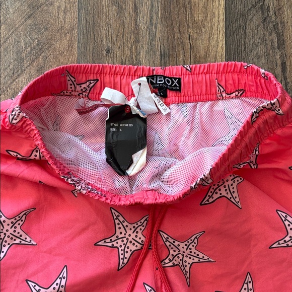 Inbox Pink Starfish Swim Trunks Large New With Tags - Picture 5 of 7